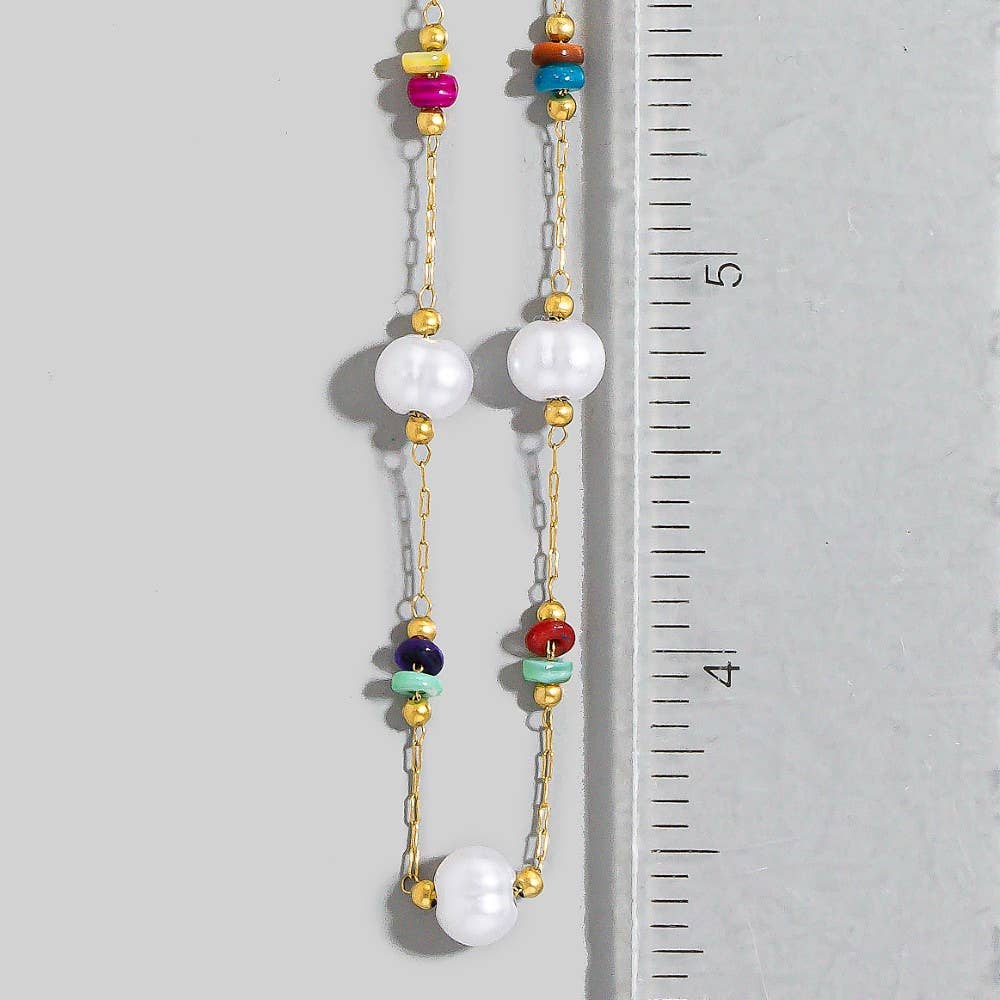 Dainty Chain Bead Station Necklace-Necklaces-The Looks by Fame Accessories-Stuffology - Where Vintage Meets Modern, A Boutique for Real Women in Crosbyton, TX