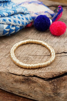 Heishi Disc Boho beaded stretchy bracelet Silver Gold Shell-Bracelets-PennyLine inc-Stuffology - Where Vintage Meets Modern, A Boutique for Real Women in Crosbyton, TX