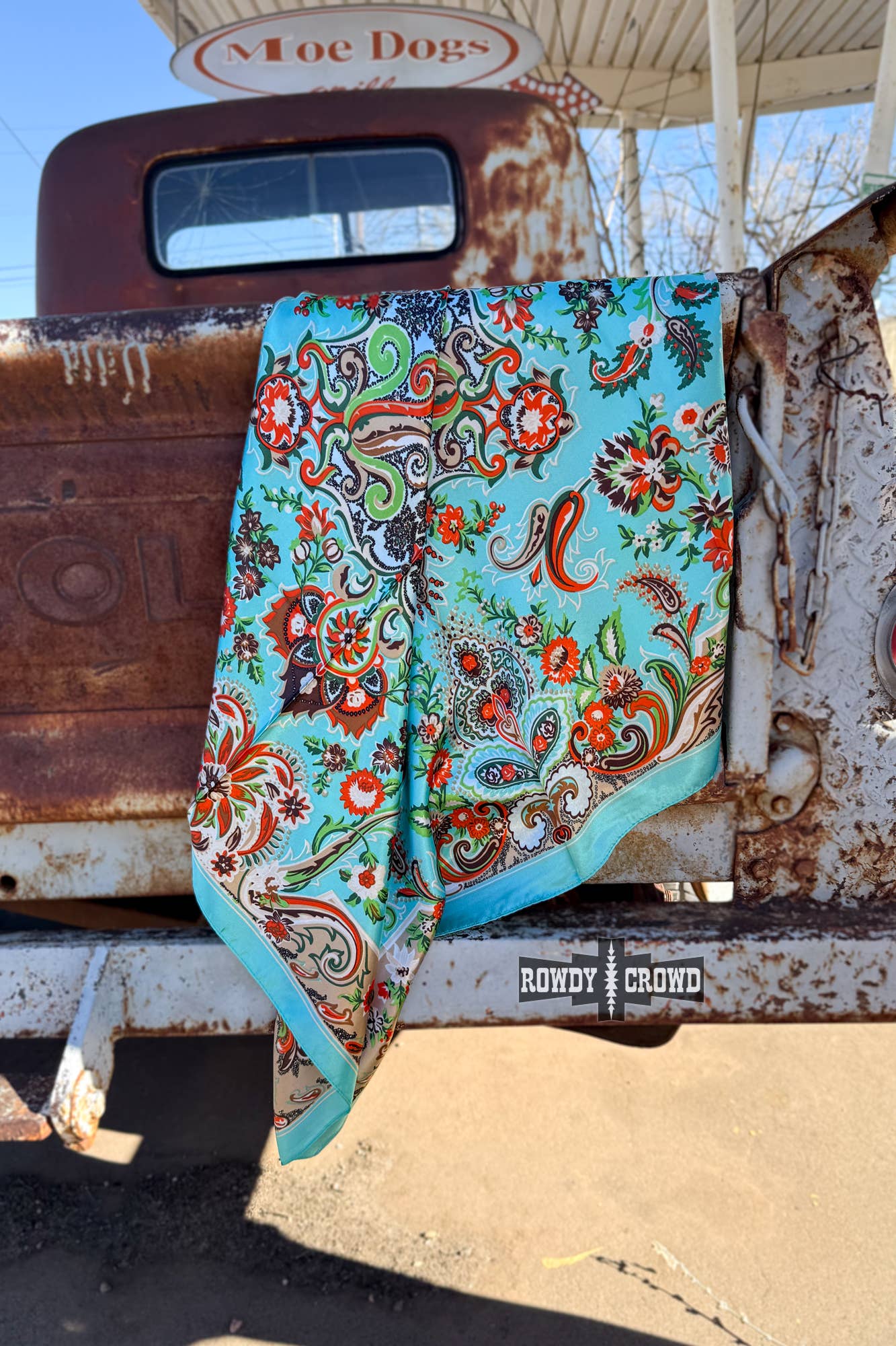 Turquoise Paisley Wild Rag-Wild Rags-Stuffology Boutique-Stuffology - Where Vintage Meets Modern, A Boutique for Real Women in Crosbyton, TX