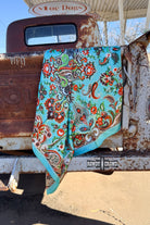Turquoise Paisley Wild Rag-Wild Rags-Stuffology Boutique-Stuffology - Where Vintage Meets Modern, A Boutique for Real Women in Crosbyton, TX