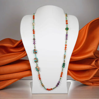 Multi-Gemstones Beaded Necklace-IST Jewelry-Stuffology - Where Vintage Meets Modern, A Boutique for Real Women in Crosbyton, TX