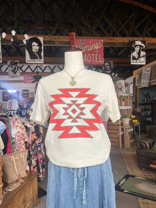 Mesa Aztec Graphic Tee-Graphic Tees-Texas True Threads-Stuffology - Where Vintage Meets Modern, A Boutique for Real Women in Crosbyton, TX