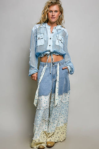 POL Clothing Open Knit Frayed Jacket-Jackets-Pol Clothing-Stuffology - Where Vintage Meets Modern, A Boutique for Real Women in Crosbyton, TX