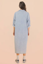 Washed Denim Casual Midi Dress-Dresses-VERY J-Stuffology - Where Vintage Meets Modern, A Boutique for Real Women in Crosbyton, TX