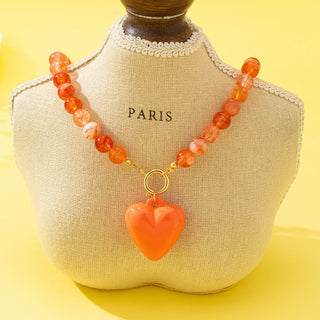 Sweetheart Beaded Heart Necklace-Necklaces-Stuffology Boutique -Stuffology - Where Vintage Meets Modern, A Boutique for Real Women in Crosbyton, TX