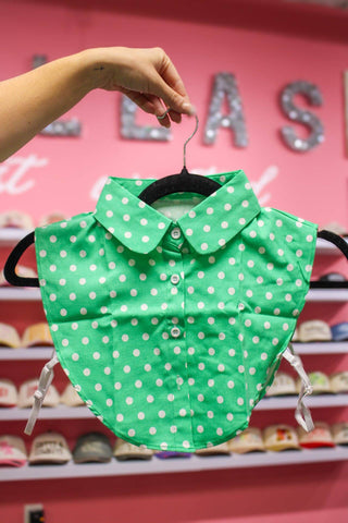 GREEN POLKA DOT COLLAR-Summer Tees-Stuffology - Where Vintage Meets Modern, A Boutique for Real Women in Crosbyton, TX