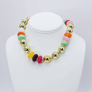 Gold Gem Pop Necklace-Necklaces-Treasure Jewels Inc.-Stuffology - Where Vintage Meets Modern, A Boutique for Real Women in Crosbyton, TX