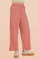 Elastic Waist Checkered Casual Pants-Pants-VERY J-Stuffology - Where Vintage Meets Modern, A Boutique for Real Women in Crosbyton, TX
