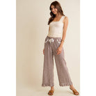 GINGHAM LACE RUFFLED PULL ON PANTS-So Me-Stuffology - Where Vintage Meets Modern, A Boutique for Real Women in Crosbyton, TX