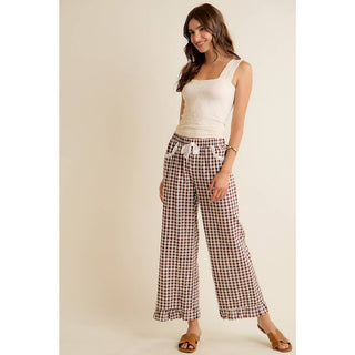 Gingham Ruffle Hem Pants-So Me-Stuffology - Where Vintage Meets Modern, A Boutique for Real Women in Crosbyton, TX