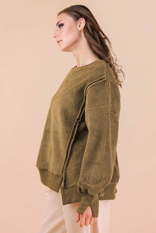 NT12367-Oversized Casual Solid Fleece Top-VERY J-Stuffology - Where Vintage Meets Modern, A Boutique for Real Women in Crosbyton, TX