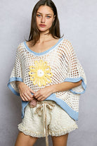 POL Clothing Round Neck Sleeveless Floral Open Crochet Sweater-Sweater Vest-Pol Clothing-Stuffology - Where Vintage Meets Modern, A Boutique for Real Women in Crosbyton, TX