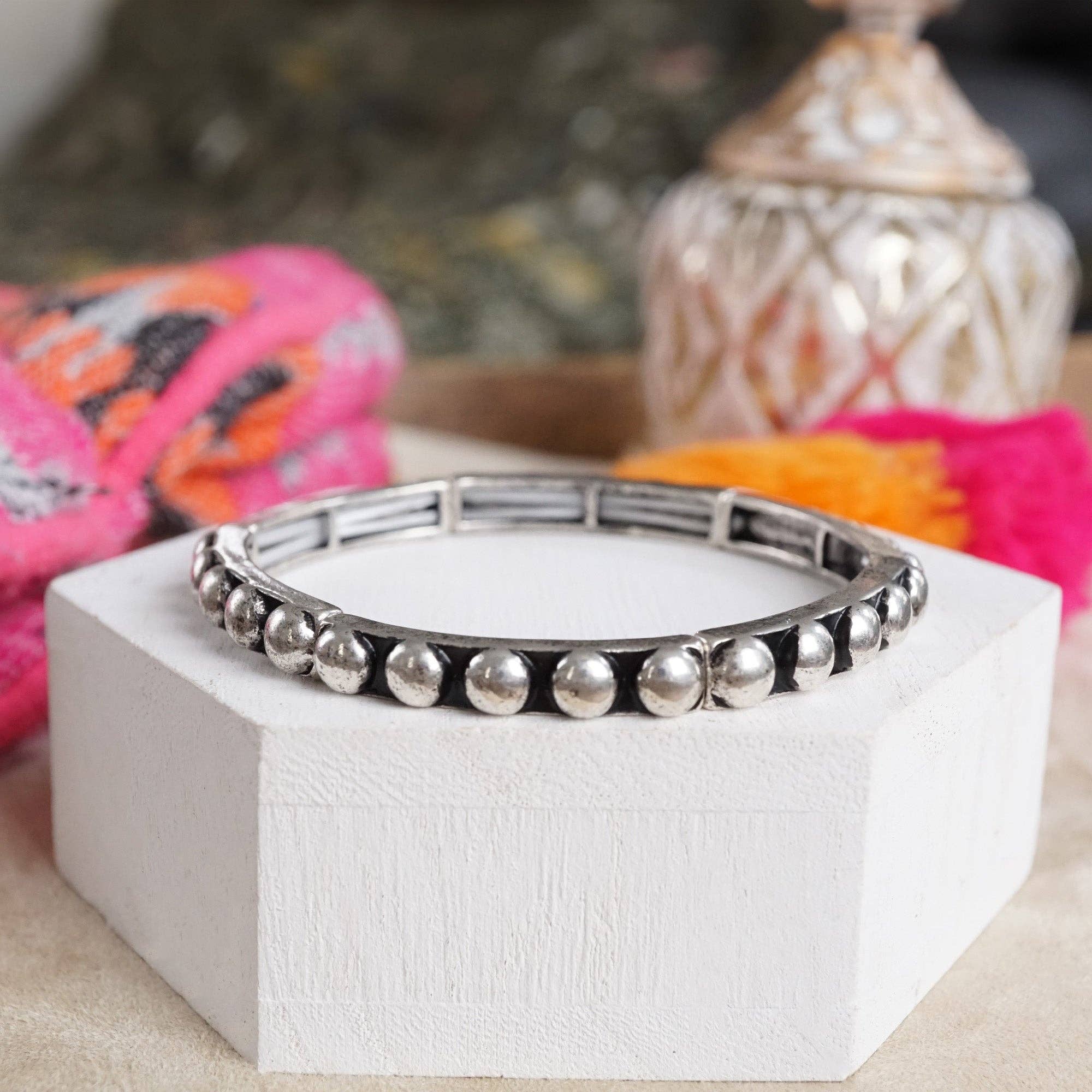 Western Bubble Bangle Bracelets – Worn Gold or Silver Tone-Bracelets-PennyLine inc-Stuffology - Where Vintage Meets Modern, A Boutique for Real Women in Crosbyton, TX