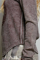 Studded Peace Sign Long Sleeve Thermal Top-Tops-Pol Clothing-Stuffology - Where Vintage Meets Modern, A Boutique for Real Women in Crosbyton, TX