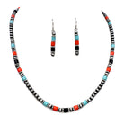 Navajo Bead Turquoise Orange Stone Necklace Set-Lunar Deer-Stuffology - Where Vintage Meets Modern, A Boutique for Real Women in Crosbyton, TX