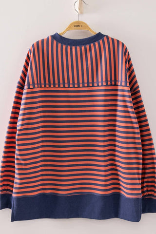 Stripe Comfy Casual Oversized Knit Top-Oversized Top-VERY J-Stuffology - Where Vintage Meets Modern, A Boutique for Real Women in Crosbyton, TX