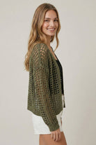 CROCHET FISHNET CROPPED OPEN CARDIGAN - 10685J-Doe and Rae-Stuffology - Where Vintage Meets Modern, A Boutique for Real Women in Crosbyton, TX