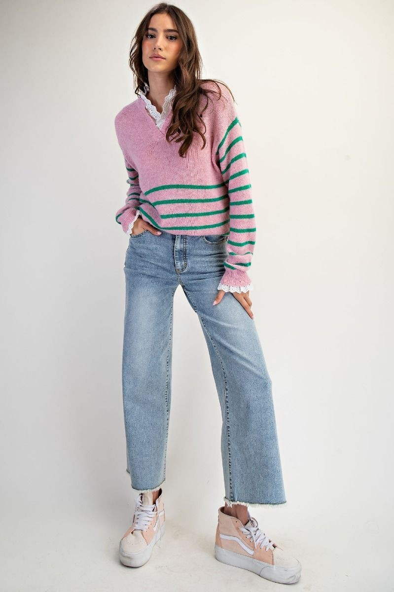 Easel Vintage Denim Wide-Leg Jeans-Jeans-Easel-Stuffology - Where Vintage Meets Modern, A Boutique for Real Women in Crosbyton, TX