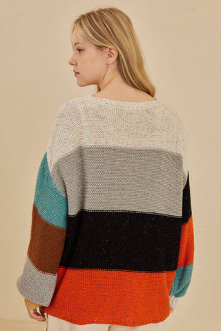 Multi Color Block Oversize Sweater-Sweaters-Mello.-Stuffology - Where Vintage Meets Modern, A Boutique for Real Women in Crosbyton, TX