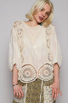 POL Clothing Round Neck Short Sleeve Floral Embroidery Top-TOP-Pol Clothing-Stuffology - Where Vintage Meets Modern, A Boutique for Real Women in Crosbyton, TX