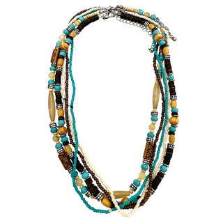 Five Strand Southwestern Beaded Necklace-Necklaces-Lunar Deer-Stuffology - Where Vintage Meets Modern, A Boutique for Real Women in Crosbyton, TX