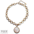 Chunky chain and round pendant necklace-Pink Panache Brands-Stuffology - Where Vintage Meets Modern, A Boutique for Real Women in Crosbyton, TX