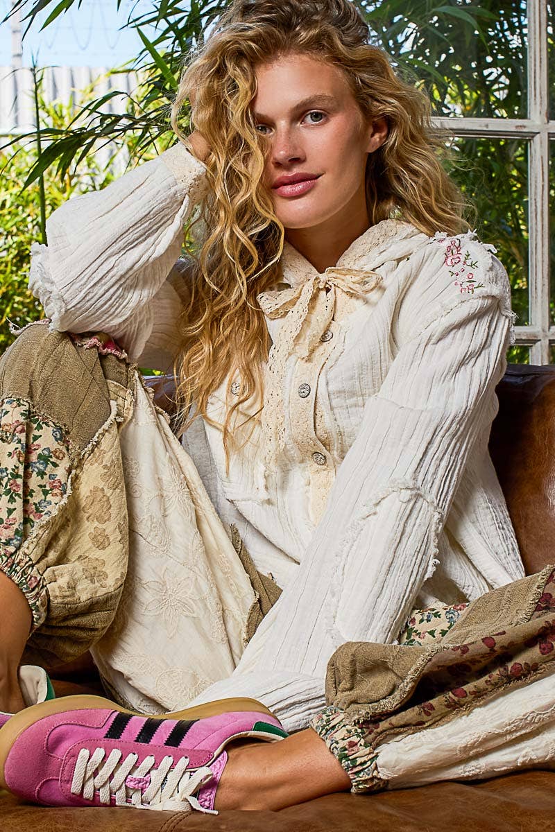 Vintage Wash Double Gauze Hoodie Jacket-Hoodie-Pol Clothing-Stuffology - Where Vintage Meets Modern, A Boutique for Real Women in Crosbyton, TX