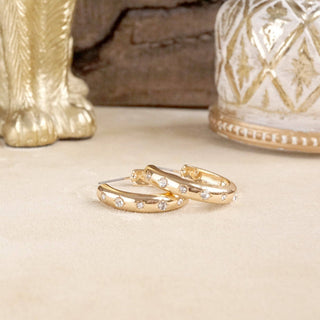 Classic Bubble Hoops – Gold with Crystal, Pearl, or Turquoise-Earrings-PennyLine inc-Stuffology - Where Vintage Meets Modern, A Boutique for Real Women in Crosbyton, TX