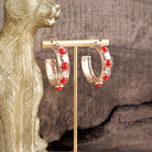 Jeweled Bubble Hoop Earrings – Colorful Acrylic Cabochons-PennyLine inc-Stuffology - Where Vintage Meets Modern, A Boutique for Real Women in Crosbyton, TX