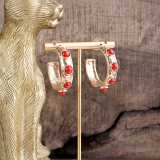 Jeweled Bubble Hoop Earrings – Colorful Acrylic Cabochons-PennyLine inc-Stuffology - Where Vintage Meets Modern, A Boutique for Real Women in Crosbyton, TX