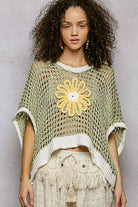 POL Clothing Round Neck Sleeveless Floral Open Crochet Sweater-Sweater Vest-Pol Clothing-Stuffology - Where Vintage Meets Modern, A Boutique for Real Women in Crosbyton, TX