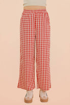 Elastic Waist Checkered Casual Pants-Pants-VERY J-Stuffology - Where Vintage Meets Modern, A Boutique for Real Women in Crosbyton, TX