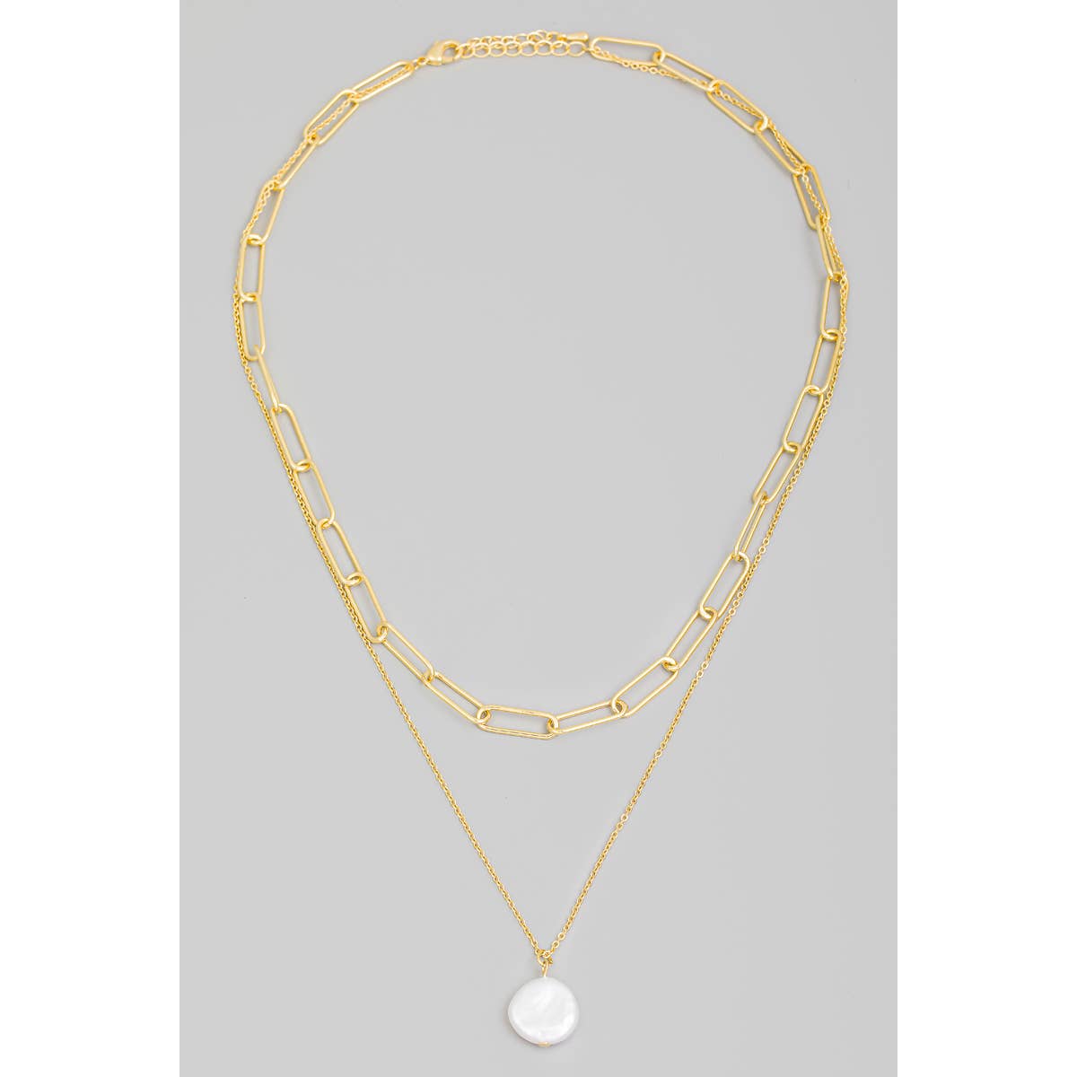 Layered Circle Pearl Charm Necklace | Stuffology Boutique-Necklaces-The Looks by Fame Accessories-Stuffology - Where Vintage Meets Modern, A Boutique for Real Women in Crosbyton, TX