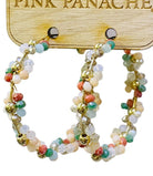 Bead wrapped hoop earring-Earrings-Pink Panache Brands-Stuffology - Where Vintage Meets Modern, A Boutique for Real Women in Crosbyton, TX