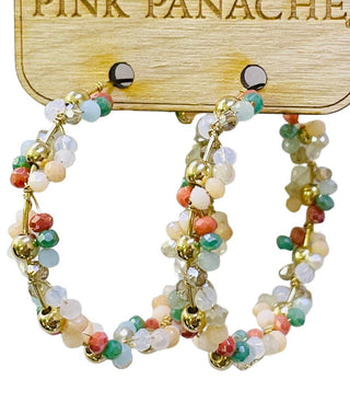 Bead wrapped hoop earring-Earrings-Pink Panache Brands-Stuffology - Where Vintage Meets Modern, A Boutique for Real Women in Crosbyton, TX