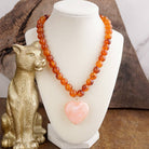 Heart Beaded Necklace-Necklaces-PennyLine inc-Stuffology - Where Vintage Meets Modern, A Boutique for Real Women in Crosbyton, TX