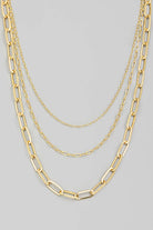 Triple Oval Chain Link Necklace-The Looks by Fame Accessories-Stuffology - Where Vintage Meets Modern, A Boutique for Real Women in Crosbyton, TX