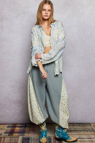 Embroidered Scalloped Edge Button Up Blouse-Top-Pol Clothing-Stuffology - Where Vintage Meets Modern, A Boutique for Real Women in Crosbyton, TX