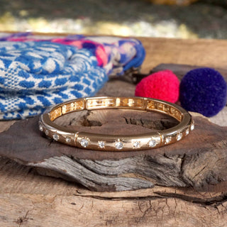 Gold-Tone Eternity Stretch Bangle – Pearls, Turquoise, or Crystals-Bracelets-PennyLine inc-Stuffology - Where Vintage Meets Modern, A Boutique for Real Women in Crosbyton, TX