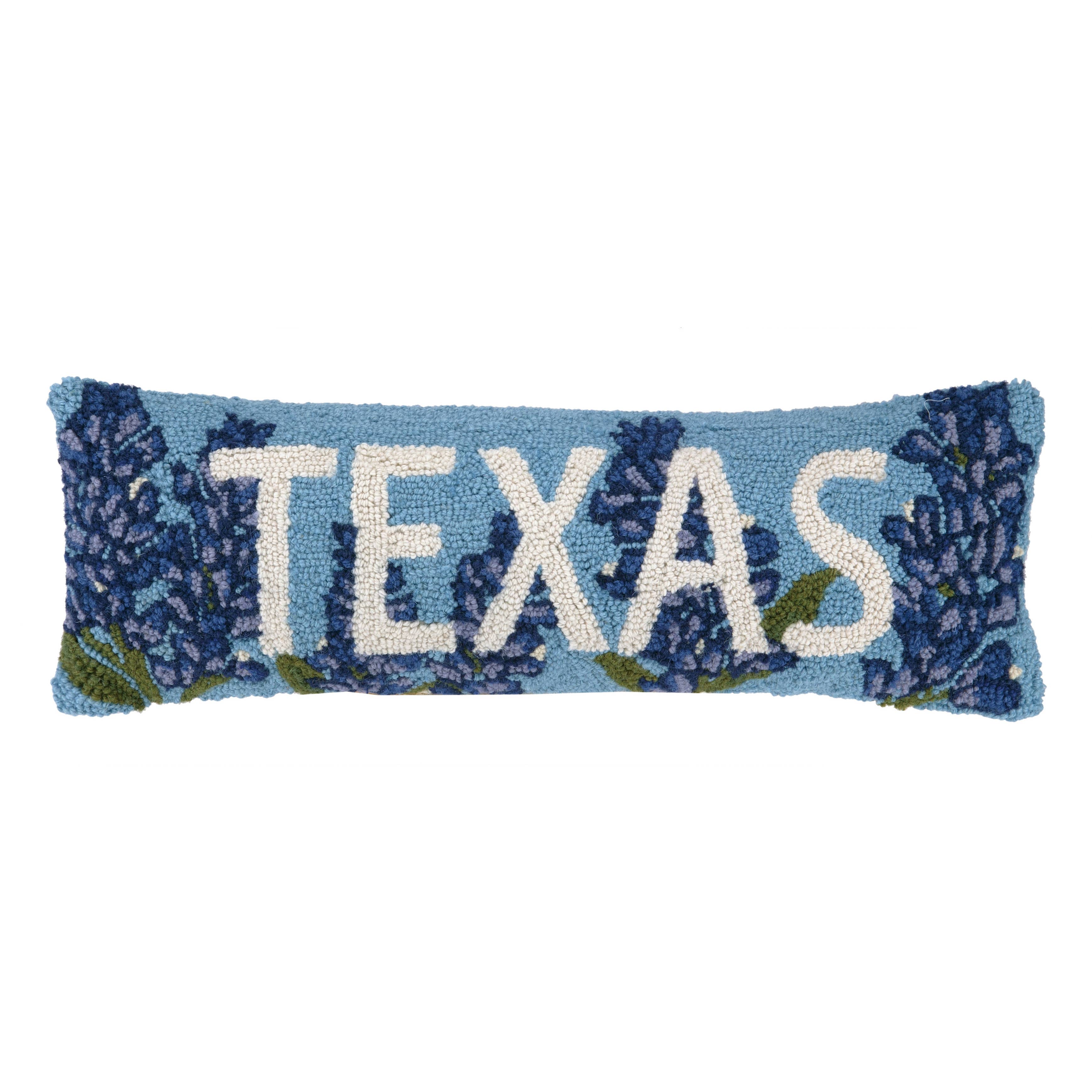 TEXAS BLUE BONNET HOOK PILLOW-throw pillow-Stuffology Boutique-Stuffology - Where Vintage Meets Modern, A Boutique for Real Women in Crosbyton, TX