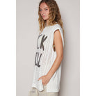 POL Clothing Rock N Roll Graphic Lettering Round Sleeveless Top-TOP-Pol Clothing-Stuffology - Where Vintage Meets Modern, A Boutique for Real Women in Crosbyton, TX