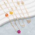 Faceted Beaded Flower Station Charms Beaded Necklace-The Looks by Fame Accessories-Stuffology - Where Vintage Meets Modern, A Boutique for Real Women in Crosbyton, TX