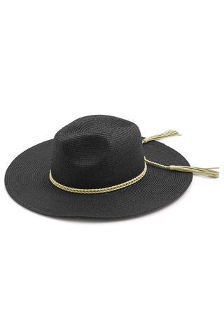 Straw Braided Rope Strap Sun Hat-Hats-The Looks by Fame Accessories-Stuffology - Where Vintage Meets Modern, A Boutique for Real Women in Crosbyton, TX