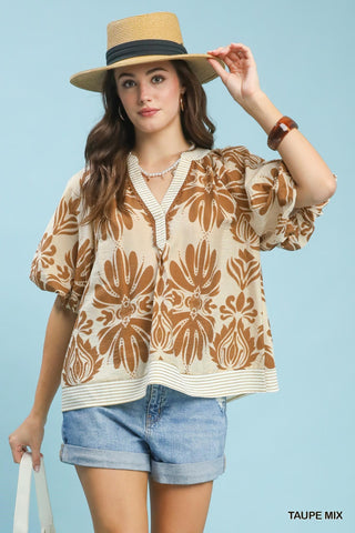Artful Escape Statement Top-TOP-Umgee-Stuffology - Where Vintage Meets Modern, A Boutique for Real Women in Crosbyton, TX