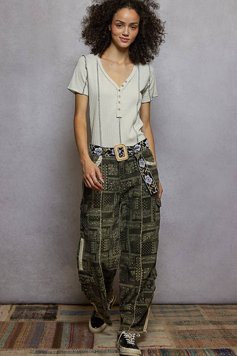 Floral Print Square Buckle Belt-BELT-Pol Clothing-Stuffology - Where Vintage Meets Modern, A Boutique for Real Women in Crosbyton, TX
