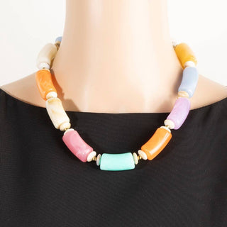 Modern Edge Marble Necklace-Necklaces-The Looks by Fame Accessories-Stuffology - Where Vintage Meets Modern, A Boutique for Real Women in Crosbyton, TX