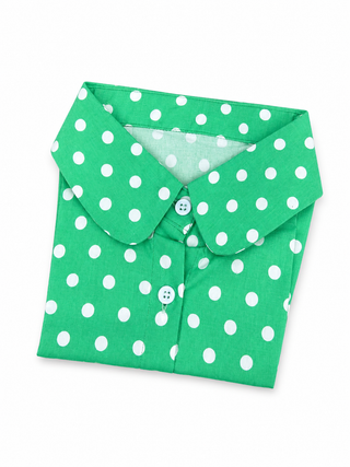 GREEN POLKA DOT COLLAR-Summer Tees-Stuffology - Where Vintage Meets Modern, A Boutique for Real Women in Crosbyton, TX