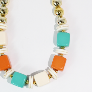 Colorblock Cutie Necklace-Necklaces-Treasure Jewels Inc.-Stuffology - Where Vintage Meets Modern, A Boutique for Real Women in Crosbyton, TX