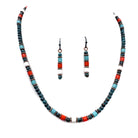 Navajo Bead Turquoise Orange Stone Necklace Set-Lunar Deer-Stuffology - Where Vintage Meets Modern, A Boutique for Real Women in Crosbyton, TX