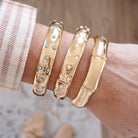 Gold-Tone Eternity Stretch Bangle – Pearls, Turquoise, or Crystals-Bracelets-PennyLine inc-Stuffology - Where Vintage Meets Modern, A Boutique for Real Women in Crosbyton, TX